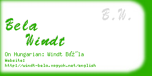 bela windt business card